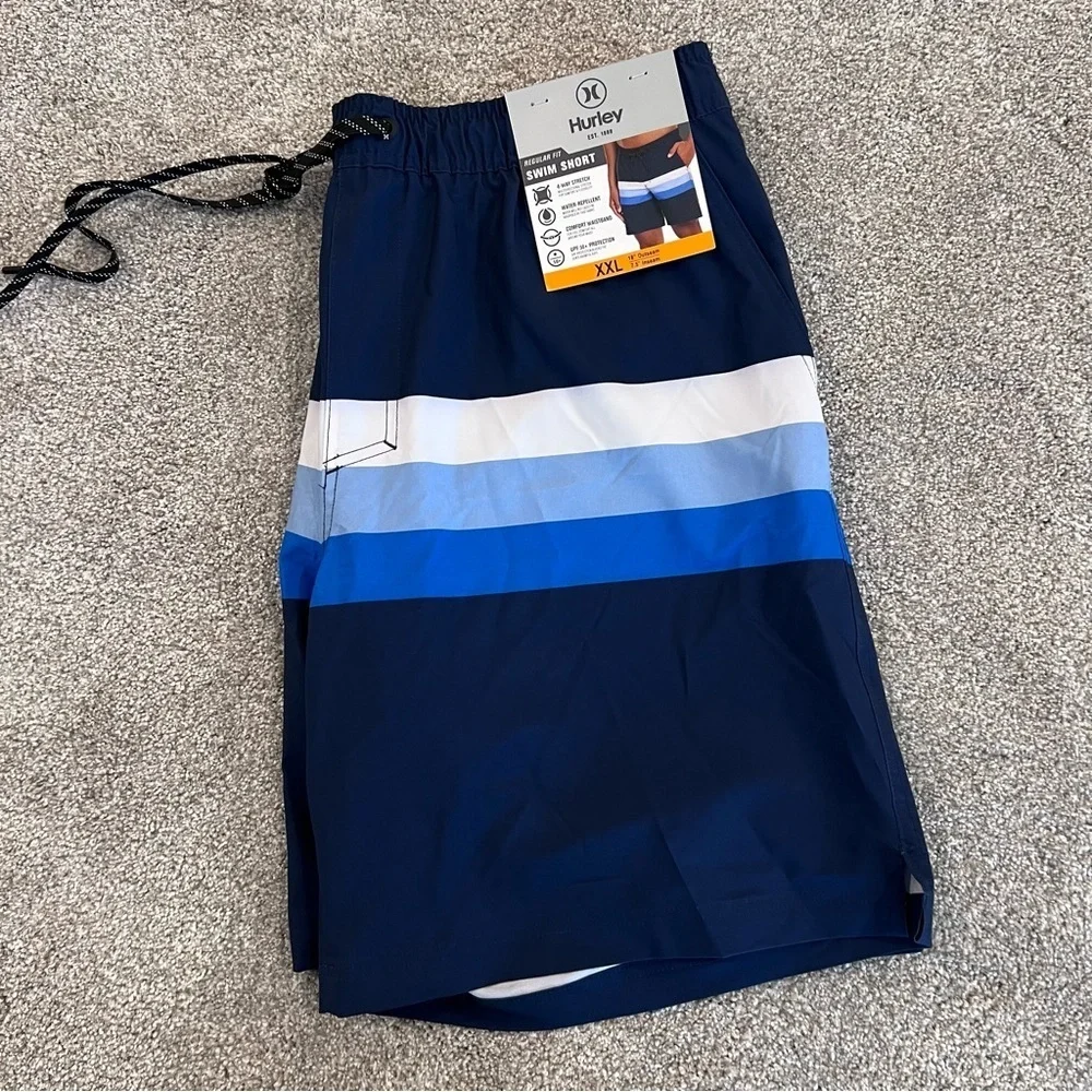 Hurley Swim Short Trunks Fit Men’s Size XXL 7.5” Blue 1656659 NWT Beach Swim,